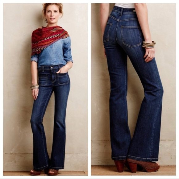 Pilcro and the Letterpress Denim - PILCRO ANTHROPOLOGIE Superscript Flare Jeans, 25